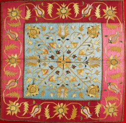 Gold-thread Embroidered Silk Wrap